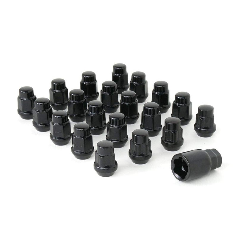 SR1 Performance 2015-2025 Ford Mustang Bulge Acorn Lug Nuts with Wheel Locks - 20 Piece Set (16 Lug Nuts + 4 Locking Nuts & Key) Premium Steel, Anti-Theft 14 mm x 1.50 Thread (Black) - Image 3